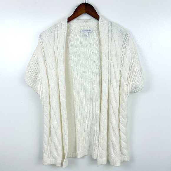 Christopher & Banks Cottagecore Cream open front cable knit cardigan L - Picture 1 of 5